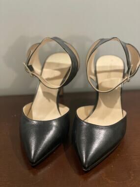Nine West Womens Black Ankle Strap Heels Size 8